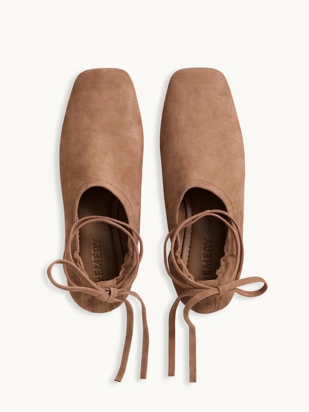 NEW NIB A. Emery Pinta Lace Up Flat in Nutmeg Suede 39